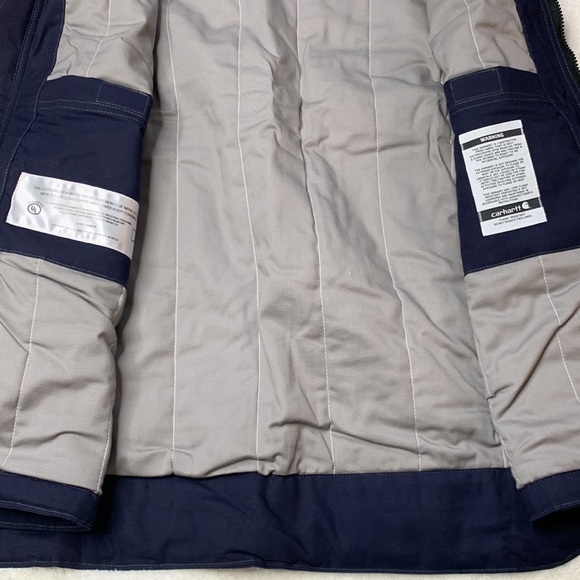 3XL Regular Carhartt Workwear FR Vest for Men, Quick Duck Insulated, Navy - Picture 10 of 16